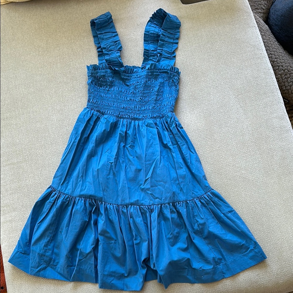 Abercrombie & Fitch Blue Smocked Tiered Sundress